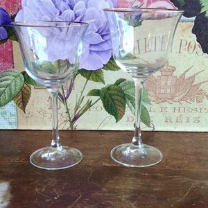 Gold Rimmed 🌟 4 For $15 Wine Glass Set Of 2